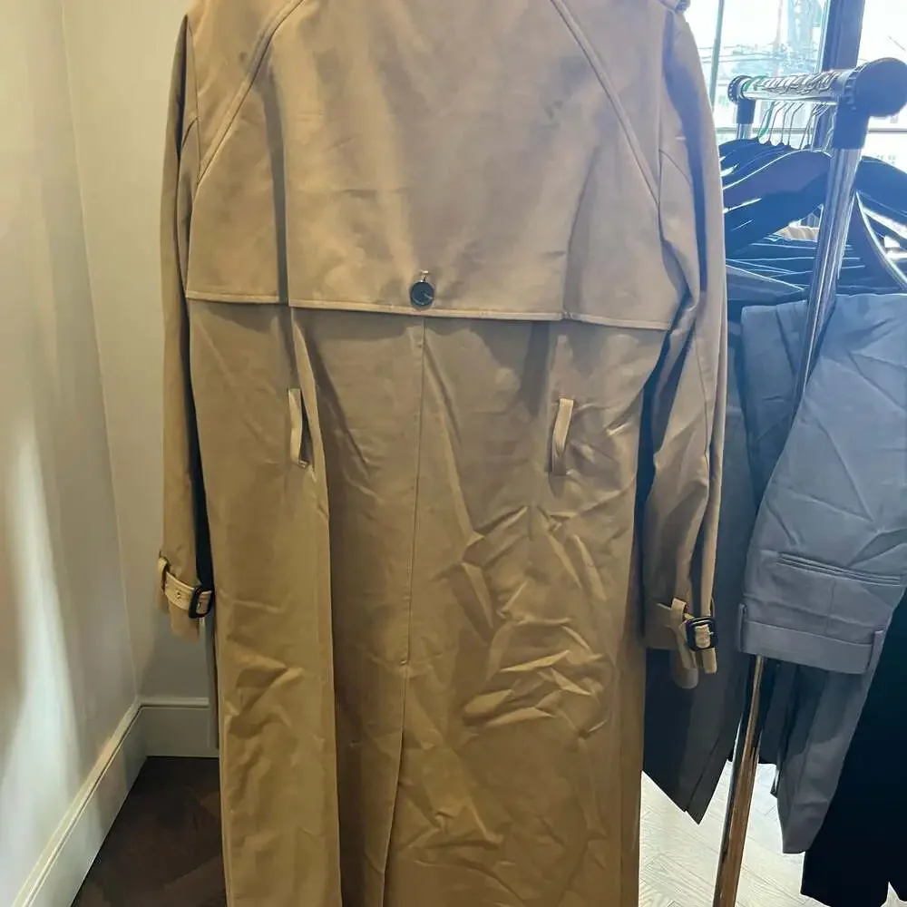 The Kooples Long Beige Cotton Trench Coat Size XL - Picture 3 of 5